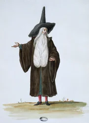 Ein Magier, Theaterkostümentwurf für die Feierlichkeiten und Partys von Ludwig XIV.